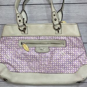 Coach Penelope OP Art Handbag Lilac/ Cream